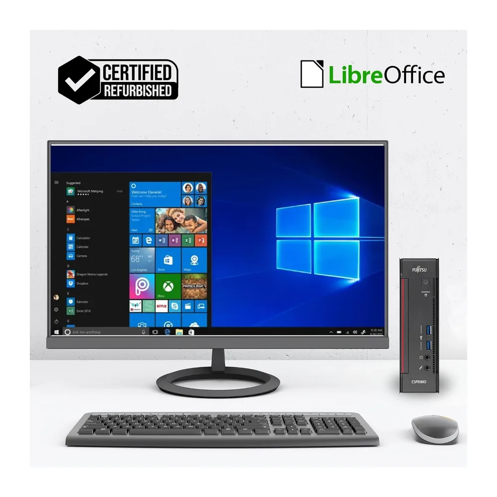 Fujitsu Esprimo, Mini Pc Computer Fisso Desktop Intel i5-6500T, Ram 16GB DDR4, SSD 512GB, DVI + DP, Win, — 6