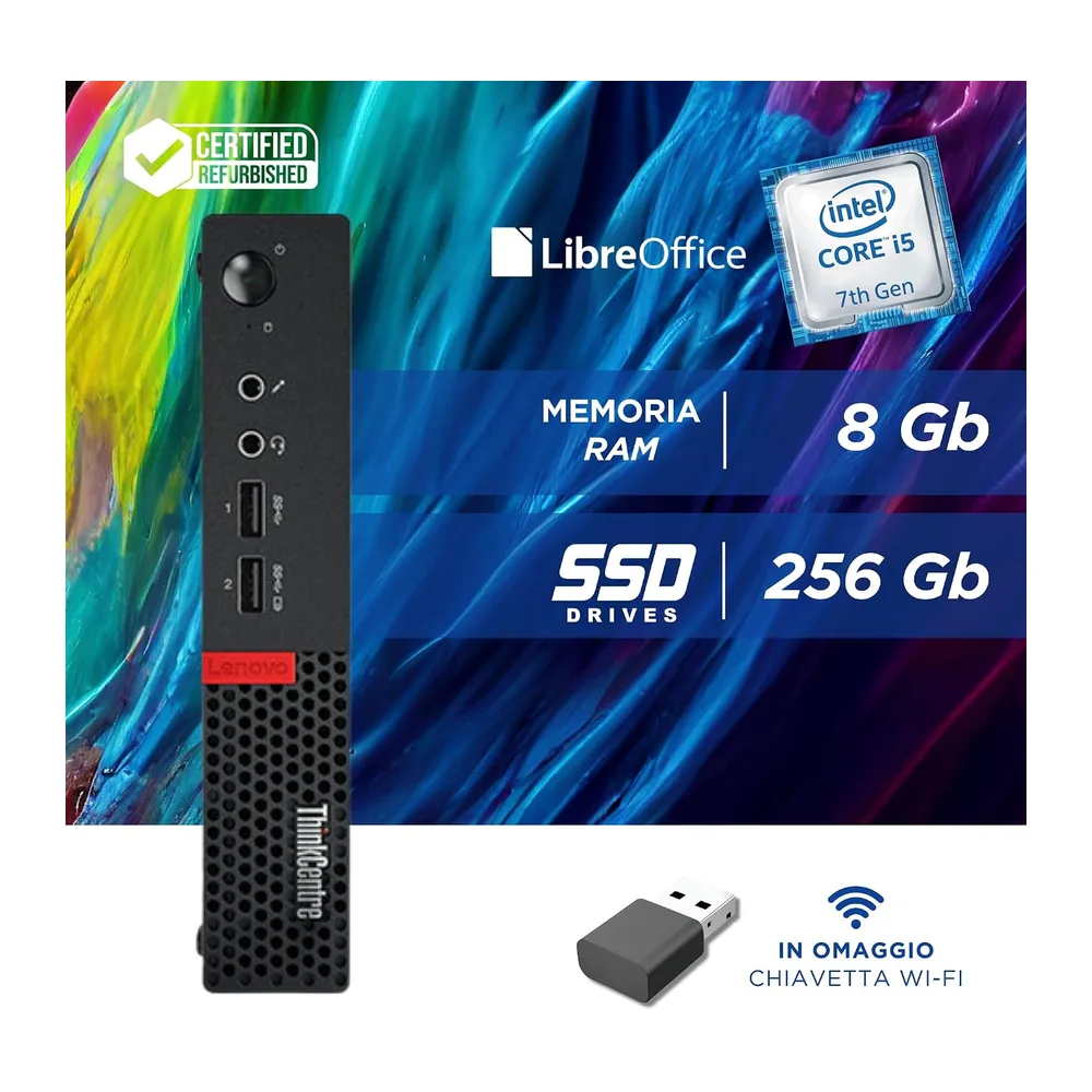 Lenovo ThinkCentre, Mini Pc Tiny, Intel i7-4770Te 4 Core 2.3Ghz, Ram 8Gb SSD 256Gb, Pc Desktop Mini Pronto — 4