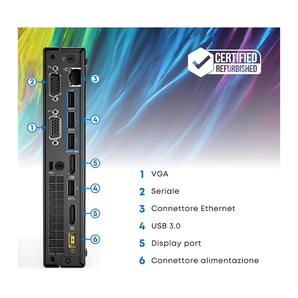 Lenovo ThinkCentre, Mini Pc Tiny, Intel i7-4770Te 4 Core 2.3Ghz, Ram 8Gb SSD 256Gb, Pc Desktop Mini Pronto — 5