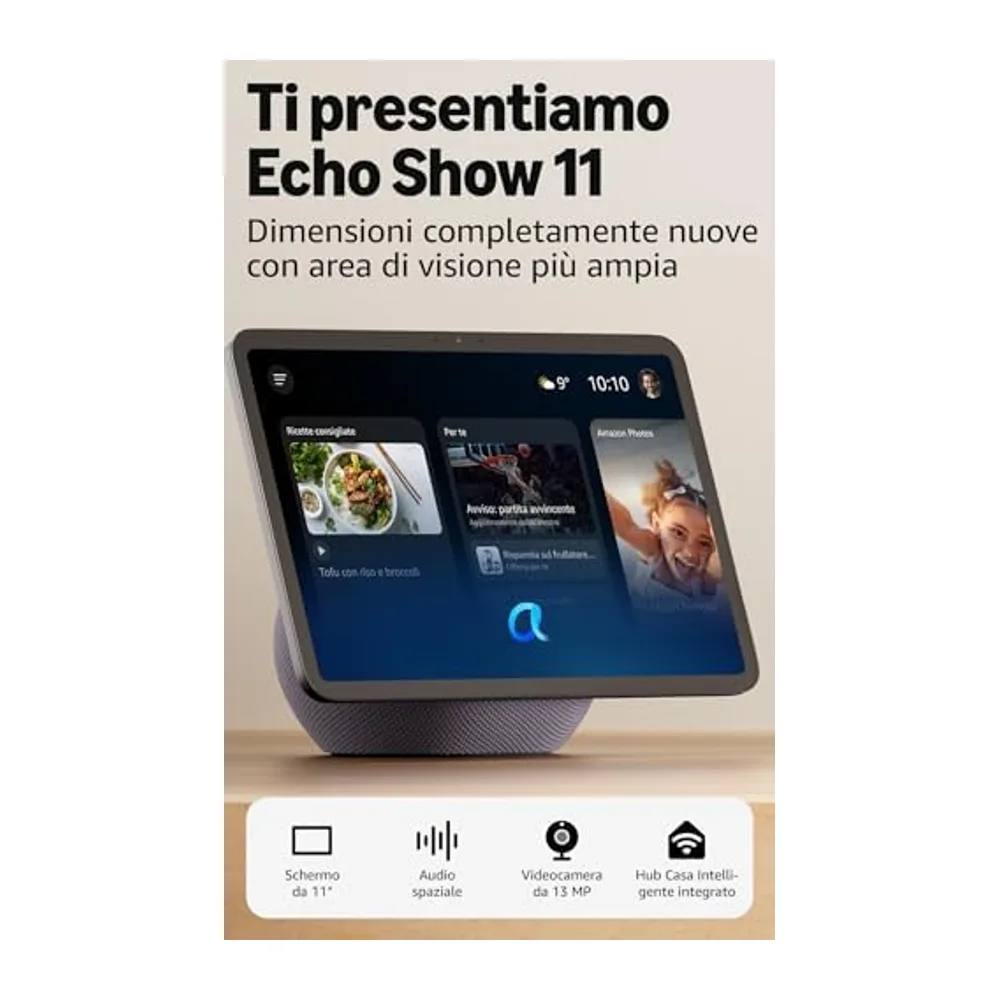 Amazon Echo Show 11 (ultimo modello) - Schermo Full HD da 11" con colori vibranti, area di visione più ampia, — 5