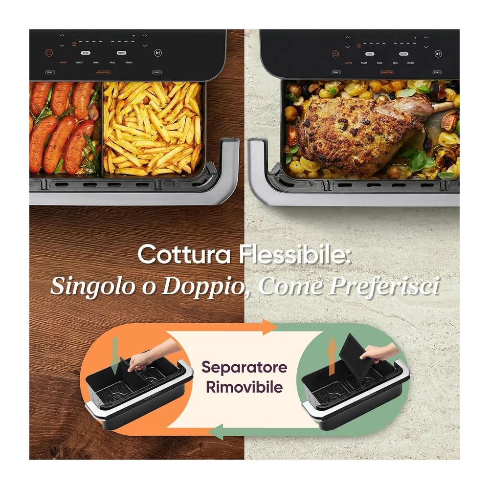 Cosori Twinfry Friggitrice ad Aria 10 Litri Doppio Cestello 5L+5L Con WIFI — 4