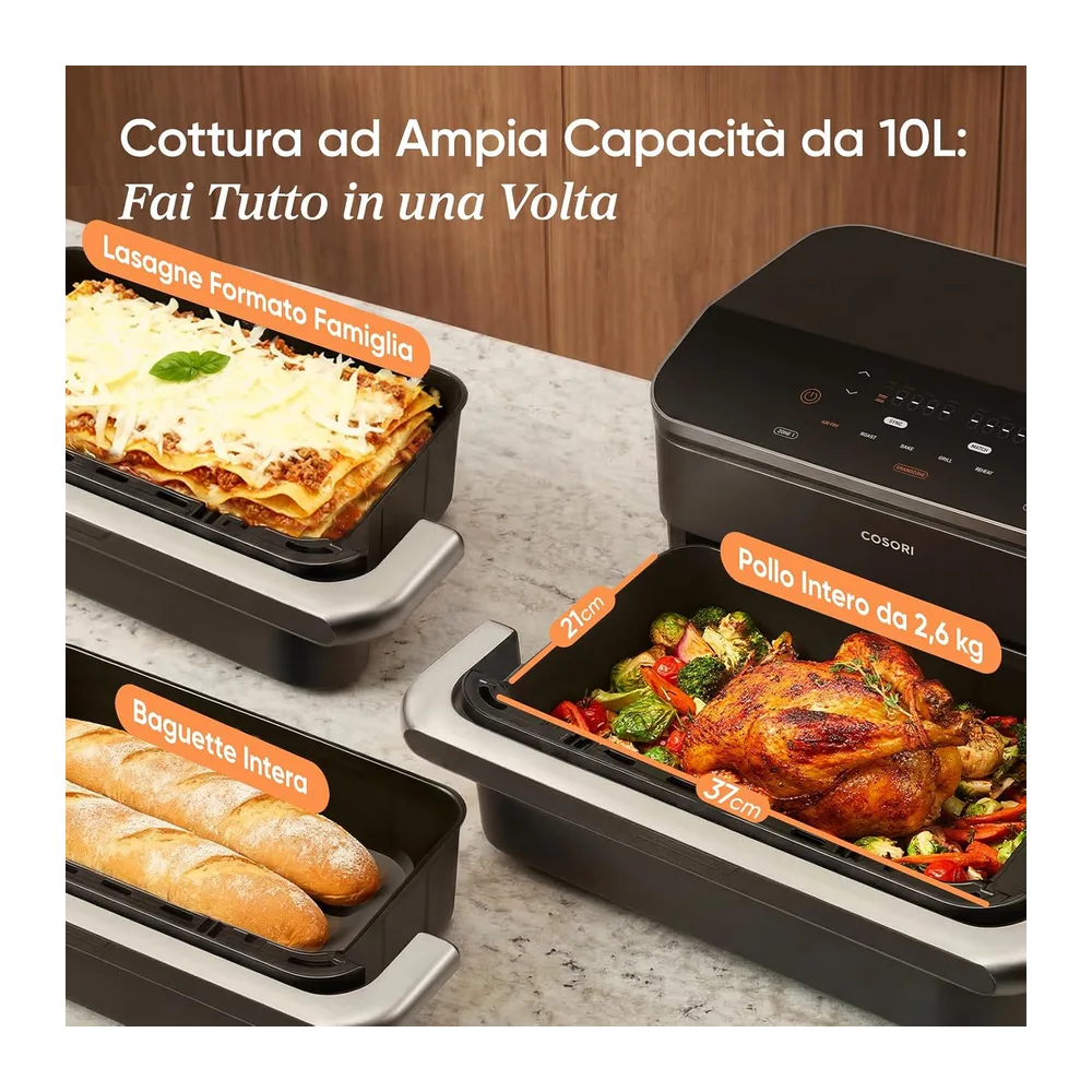 Cosori Twinfry Friggitrice ad Aria 10 Litri Doppio Cestello 5L+5L Con WIFI — 5