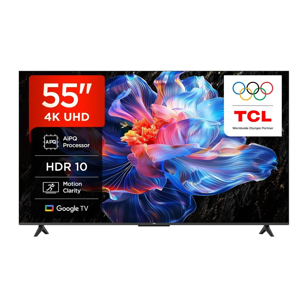 TCL 55V6C – Smart TV 4K HDR Direct LED da 55", Google TV con Dolby Audio [Classe di efficienza energetica E]