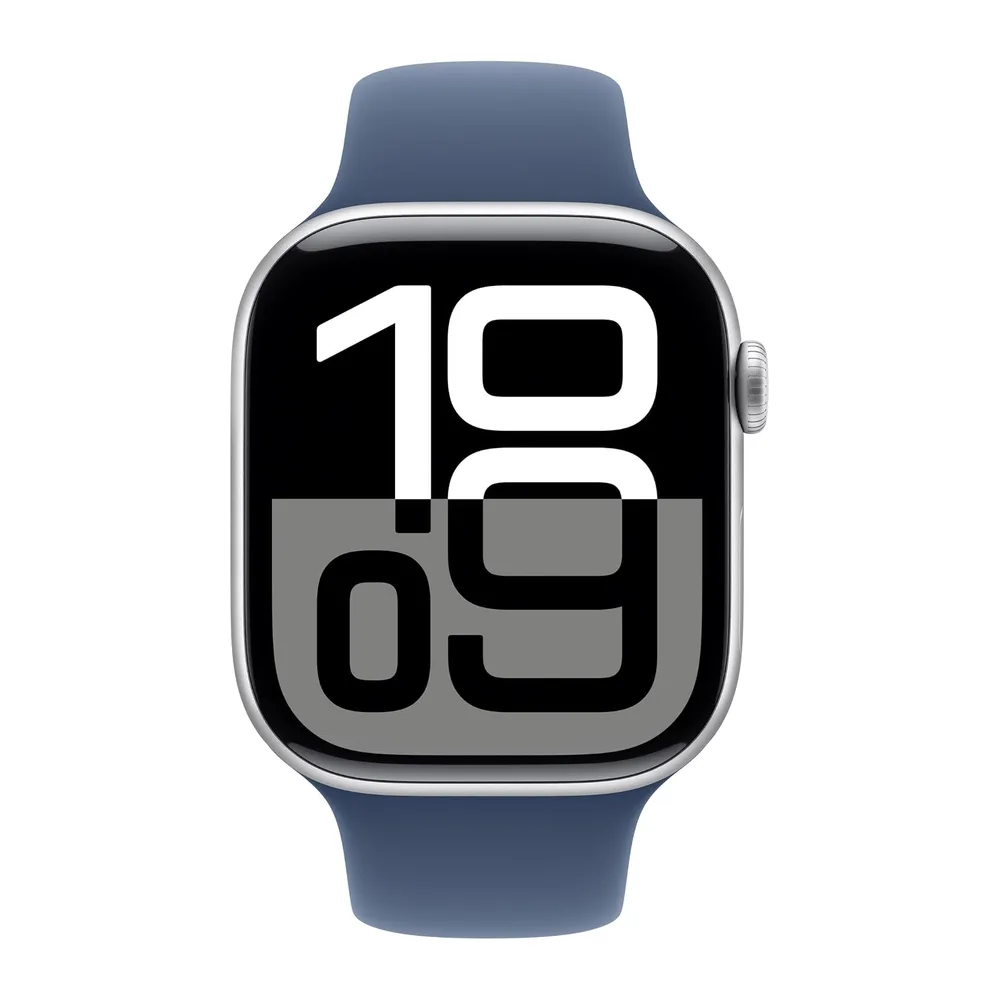 Apple Watch Series 10 [GPS + Cellulare, 46mm] - Case Argento in Alluminio con Cinturino Sport Denim, S/M — 2