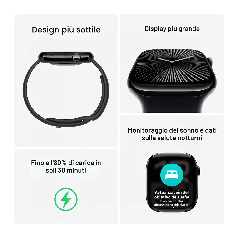 Apple Watch Series 10 [GPS + Cellulare, 46mm] - Case Argento in Alluminio con Cinturino Sport Denim, S/M — 3