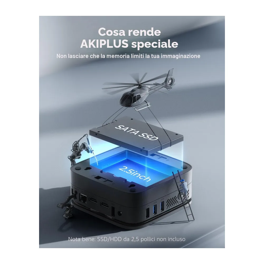 NiPoGi Mini PC, Ιntel Alder Lake-Ν95 (Βeat N5095, fino a 3.4GHz),8GB RAM+256GB M.2 Mini Computer, supporto — 6
