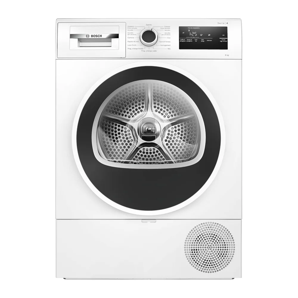 Bosch WTH85218II Serie 4 Asciugatrice a pompa di calore 8kg Bianco [Classe di efficienza energetica D]