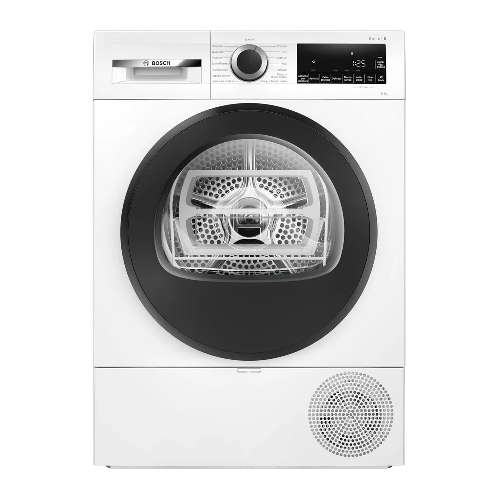 Bosch WQG24200IT Serie 6 Asciugatrice a pompa di calore 9kg Bianco [Classe di efficienza energetica D]