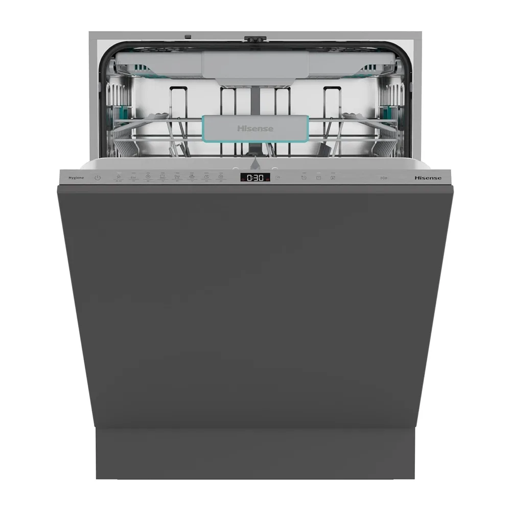 Hisense HV16A Lavastoviglie Incasso, 16 Coperti, Terzo Cesto Flessibile, 8 Programmi, Motore Inverter