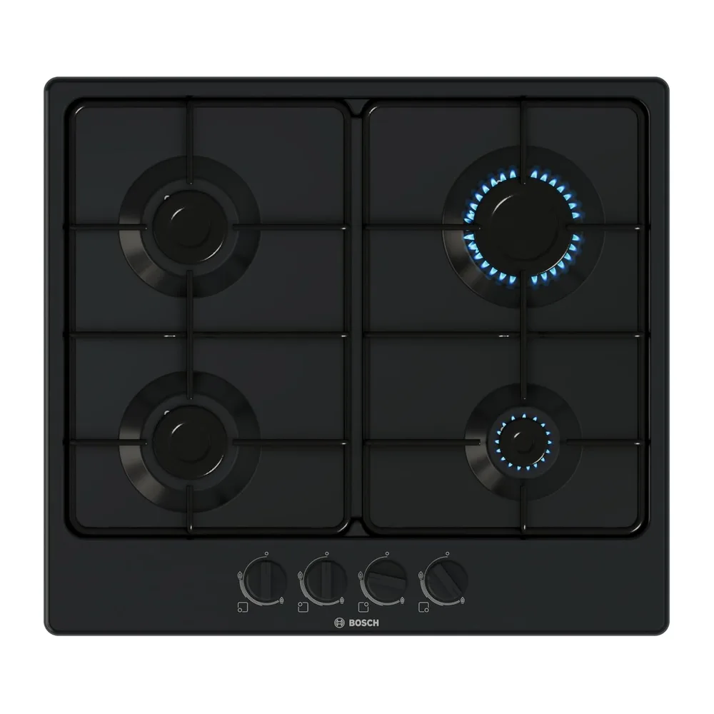 Bosch PGP6B6K80 Serie 4 Piano cottura a gas 60 cm acciaio smaltato Nero