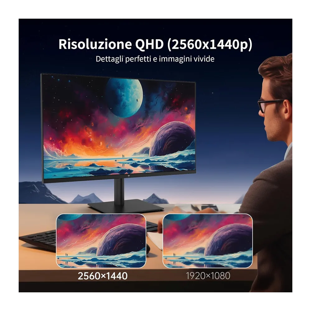 KTC Monitor 27 Pollici QHD 2K 2560×1440, 100Hz (OC 120Hz), Pannello IPS, HDR10, Adaptive Sync, 126% sRGB, 96% — 2