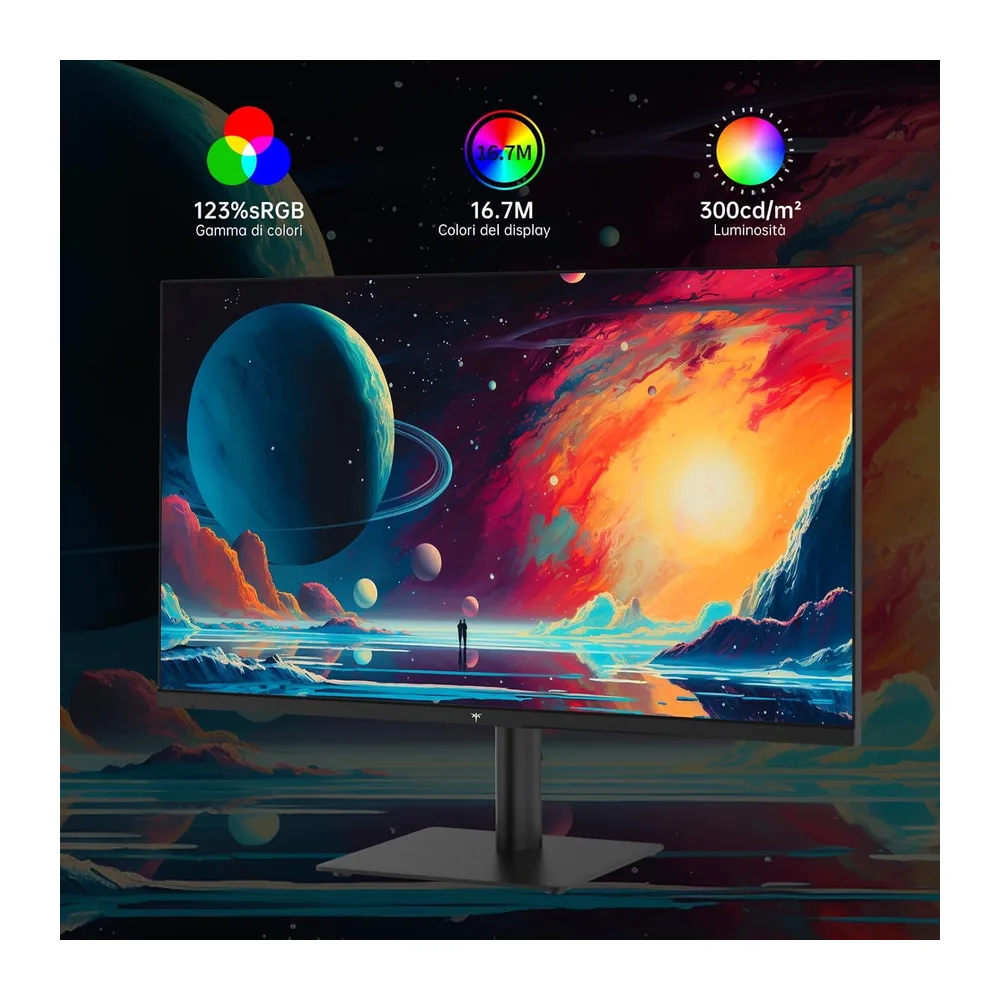 KTC Monitor 27 Pollici QHD 2K 2560×1440, 100Hz (OC 120Hz), Pannello IPS, HDR10, Adaptive Sync, 126% sRGB, 96% — 3