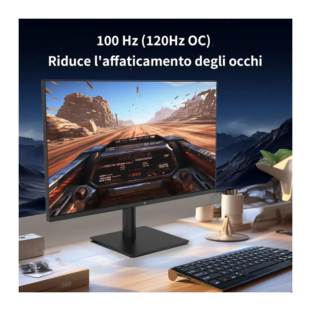 KTC Monitor 27 Pollici QHD 2K 2560×1440, 100Hz (OC 120Hz), Pannello IPS, HDR10, Adaptive Sync, 126% sRGB, 96% — 4