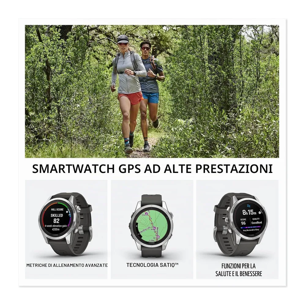 Garmin fēnix 7S Pro Solar, Smartwatch, Ricarica solare, 42mm, Torcia LED, Touchscreen 1,2", +30 Sport, GNSS — 5