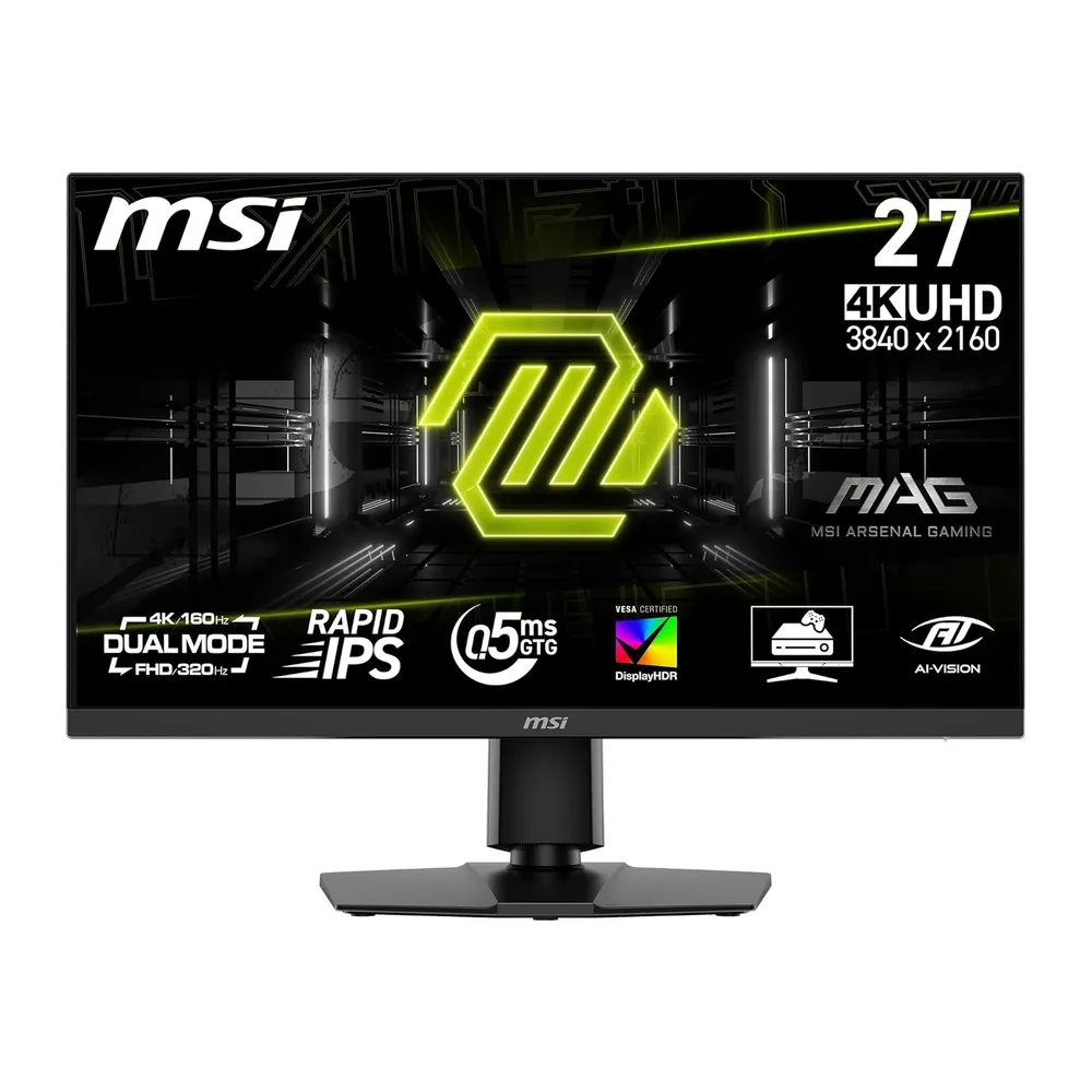 MSI MAG 272URDF E16, monitor gaming 27" 4K UHD (3840x2160), Rapid IPS, 0,5 ms, DisplayHDR 400, Eye Care, AI