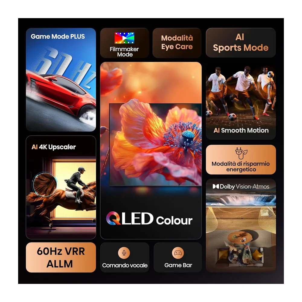 Hisense TV 55" QLED 4K 2025 55E78Q, Smart TV VIDAA U8, Dolby Vision, HDR 10+, Game Mode Plus, Dolby Atmos, — 3