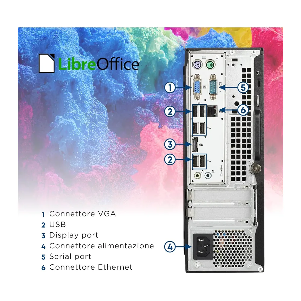 HP Prodesk, Pc Desktop SFF Pronto All'Uso, Computer Pc Fisso Intel i5-6500 3.20 GHz, Ram 8Gb, SSD 256Gb, VGA, — 5