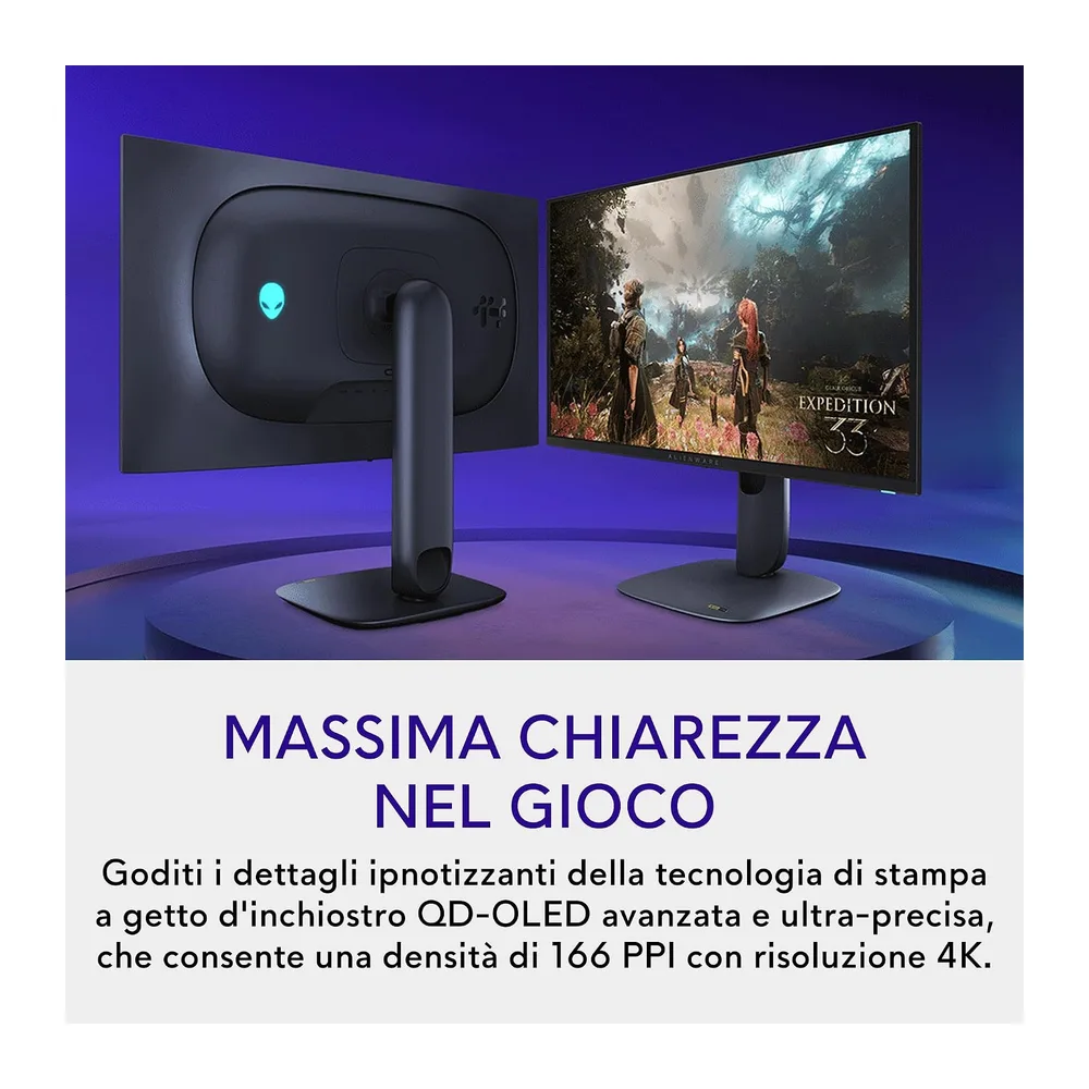 Alienware 27 Monitor Gaming - AW2725Q, 4K UHD (3840x2160), 240Hz, QD OLED [Classe di efficienza energetica G] — 2
