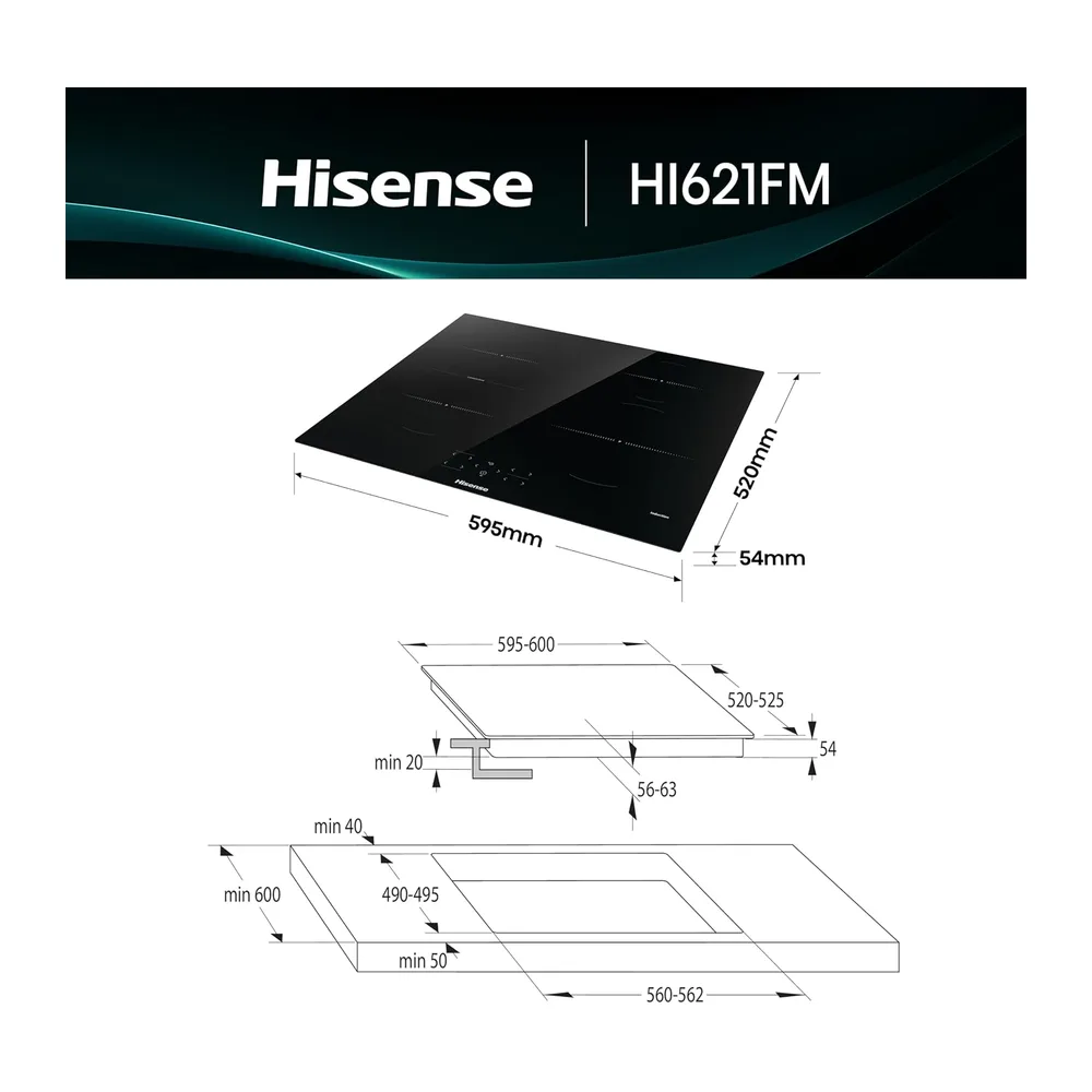 Hisense HI621FM Piano Cottura a Induzione 60 cm — 2
