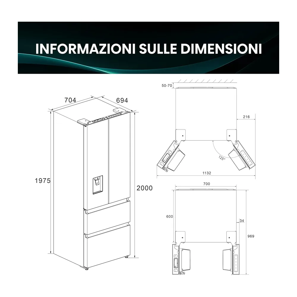 Hisense RF632N4WFE1 Frigorifero French Door — 3