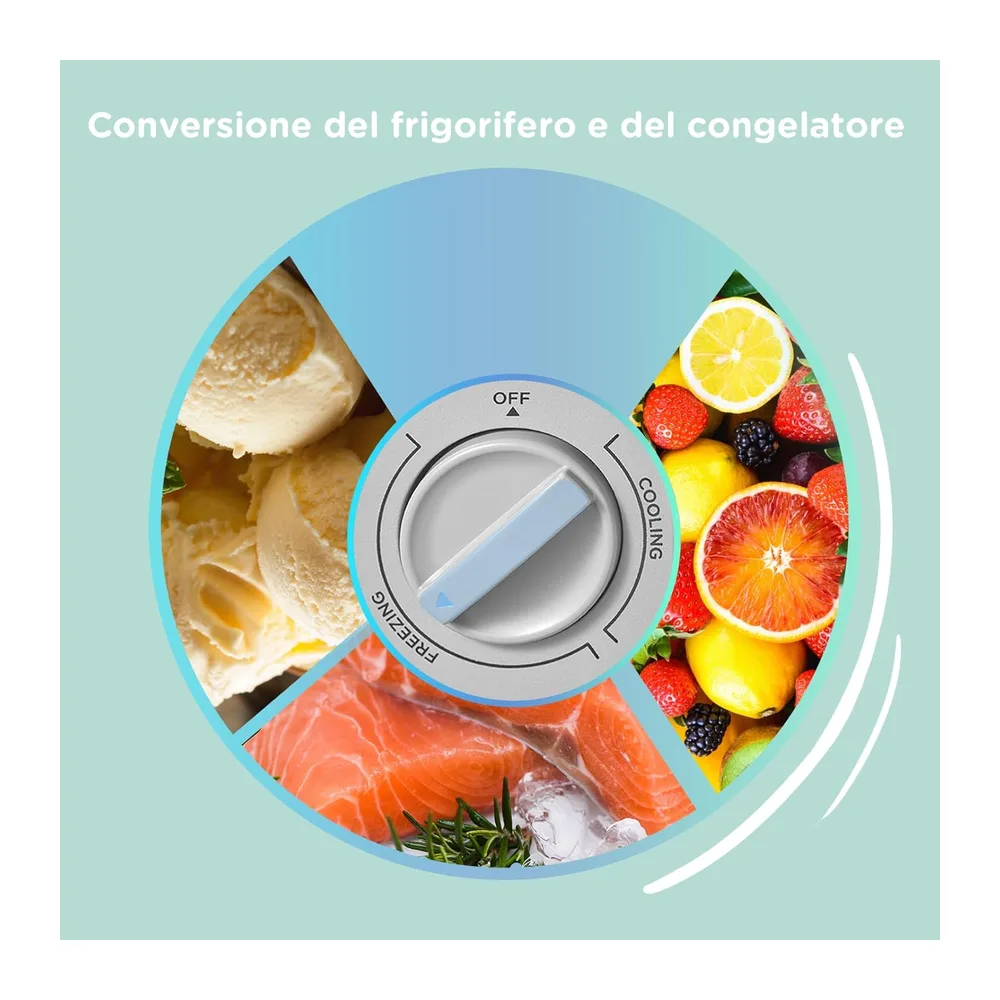 COMFEE' Congelatore a Pozzetto 99L Convertibile in Congelatore/Frigorifero [Classe di efficienza energetica E] — 5