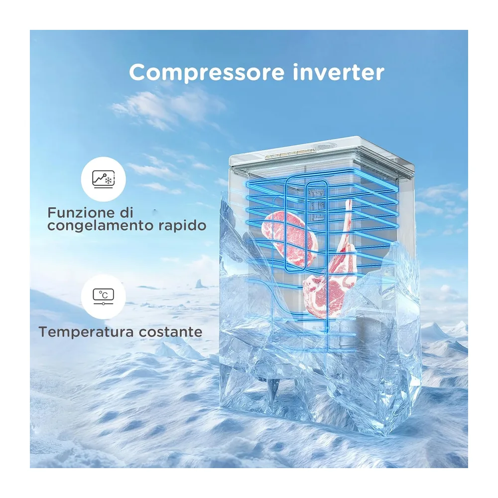 COMFEE' Congelatore a Pozzetto 143L Convertibile Congelatore/Frigorifero [Classe di efficienza energetica E] — 3
