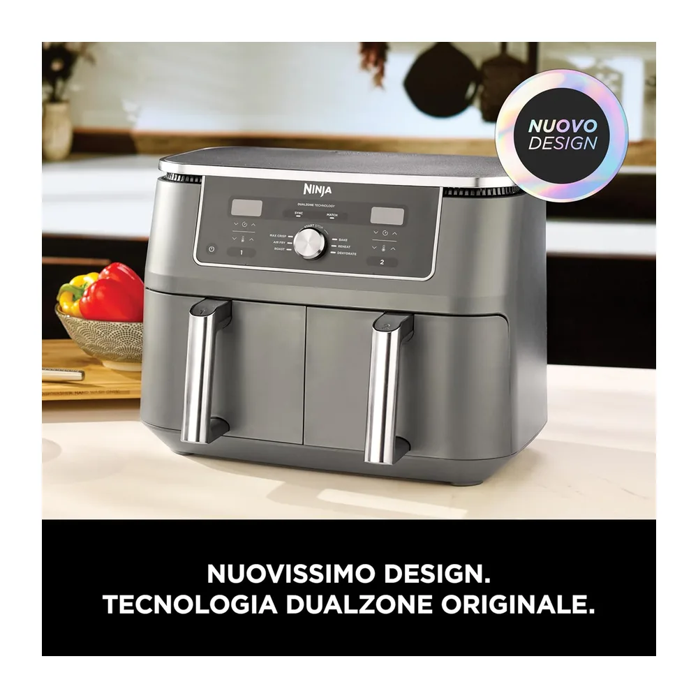 Ninja MAX Doppia Zona, Friggitrice ad Aria Digitale, Grigio/Piombo, DZ400EU — 2