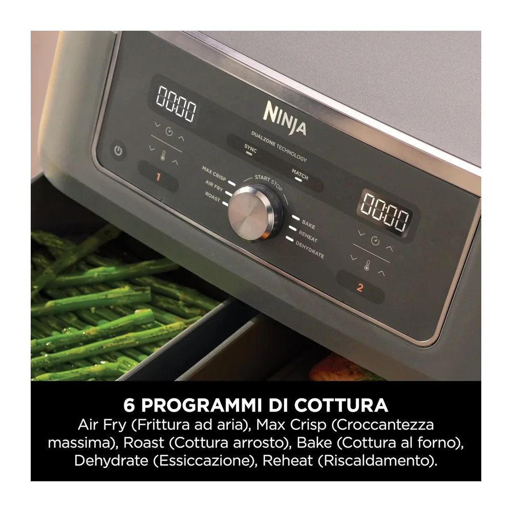 Ninja MAX Doppia Zona, Friggitrice ad Aria Digitale, Grigio/Piombo, DZ400EU — 5