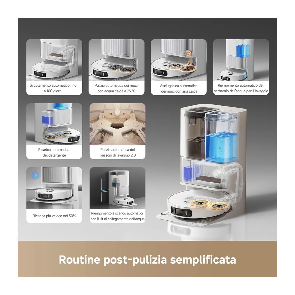 dreame L40 Ultra AE Robot Aspirapolvere, Lavaggio Panno 75°C — 5