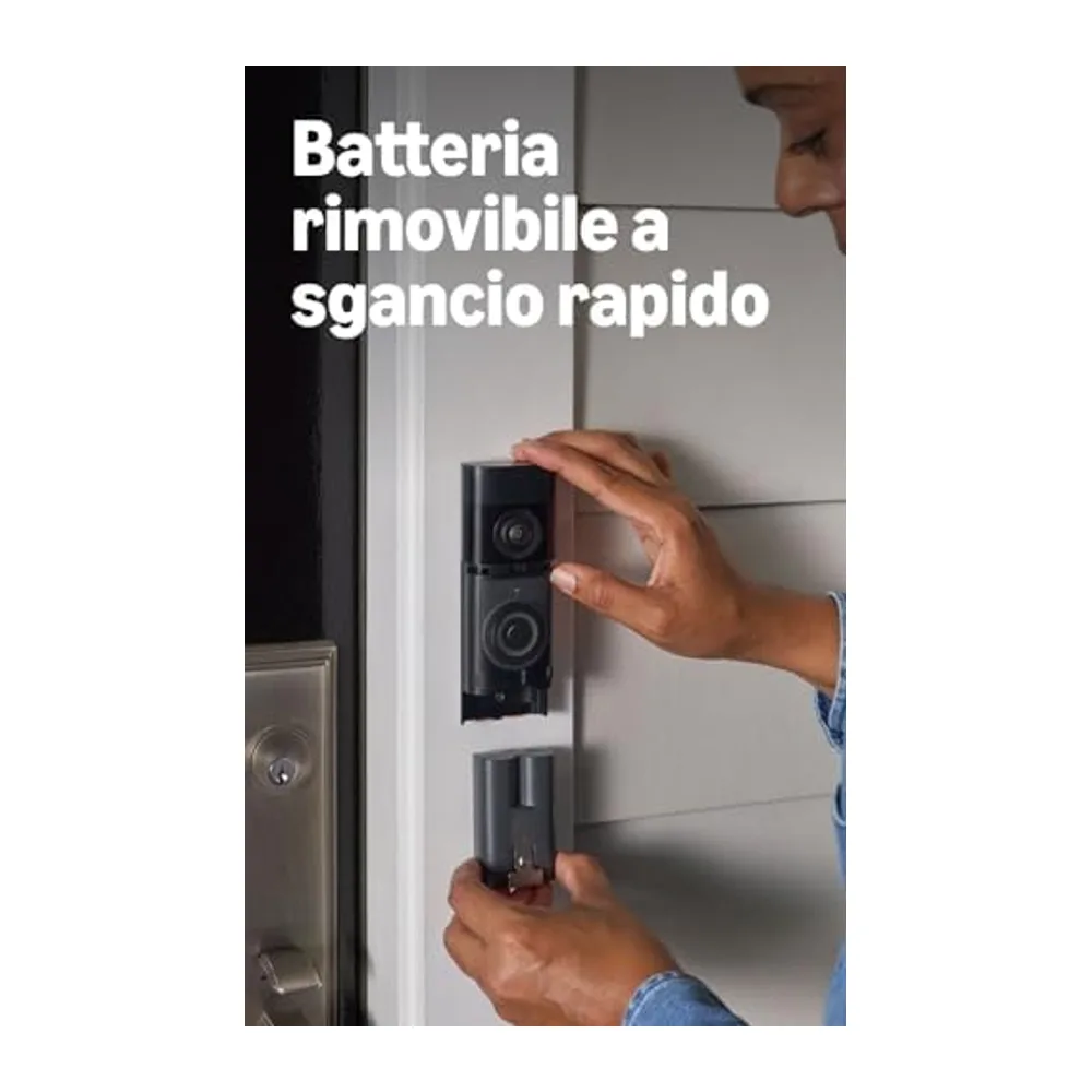 Ring Battery Video Doorbell 2K Plus, Videocitofono a batteria (ultimo modello), Retinal 2K, Zoom 6x, Batteria — 4