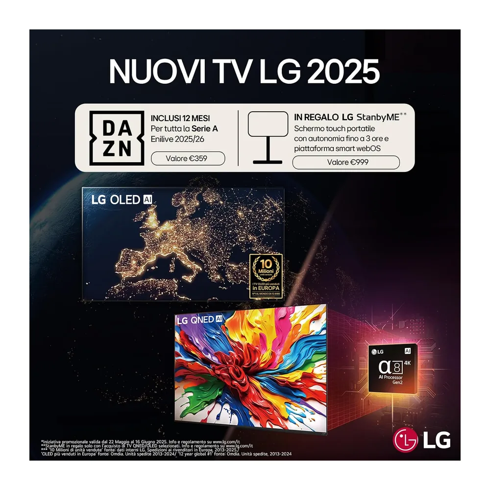 LG OLED evo AI 55 Pollici, Serie C5 2025 Smart TV 4K - OLED55C56LB [Classe di efficienza energetica G] — 2