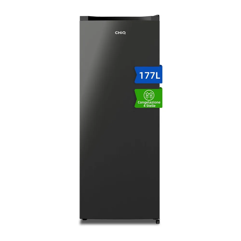 CHiQ CSD208D4E Freezer Verticale 177L Low Frost Acciaio Nero [Classe di efficienza energetica E]