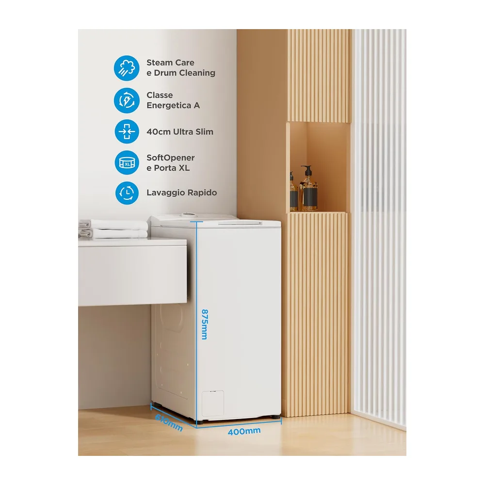 Midea Lavatrice a Carica dall'Alto 7 kg Classe A 1200 Giri Motore BLDC [Classe di efficienza energetica A] — 3