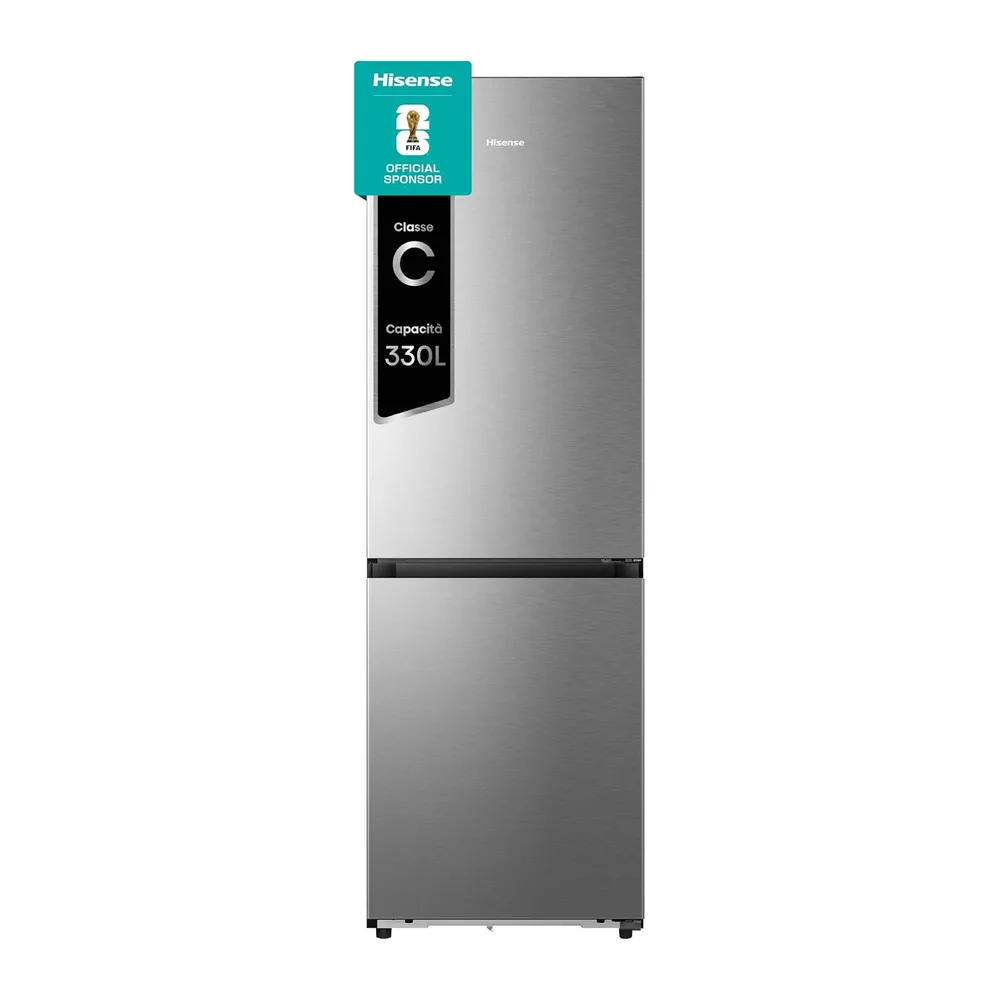 Hisense RB3K330SAIC - Frigorifero Combinato Total No Frost, Capacità di 330 Litri, Ridotta profondità, Deep