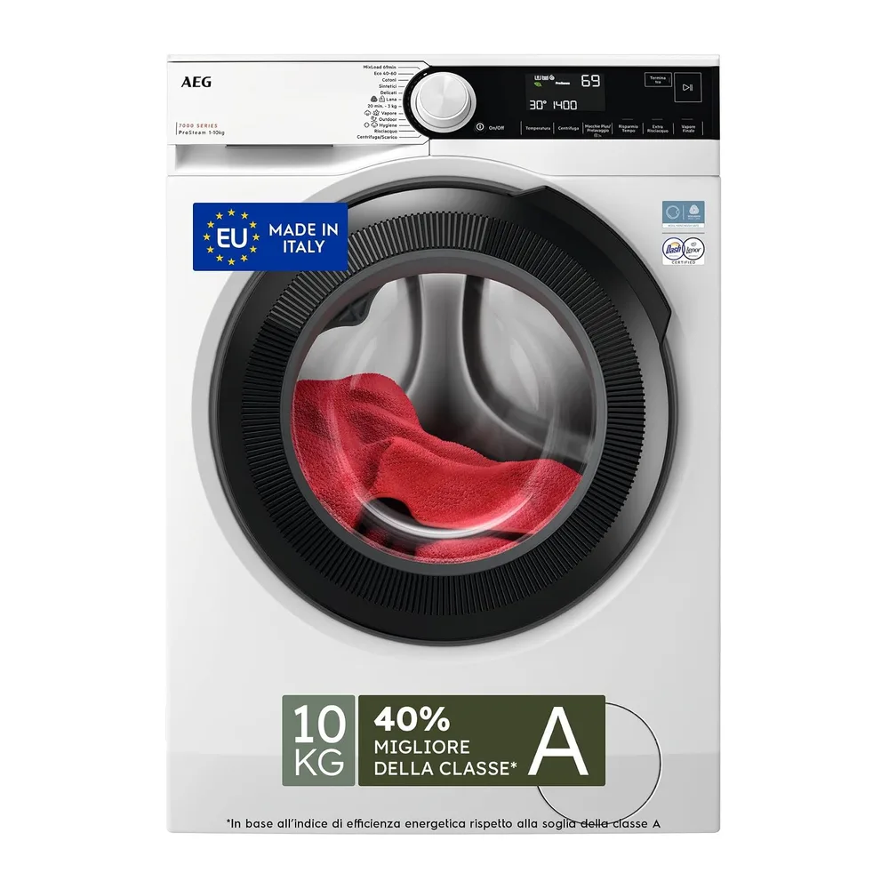 AEG LR7FD104B Lavatrice Carica Frontale 10 kg ProSteam CareDrum XL [Classe di efficienza energetica A]