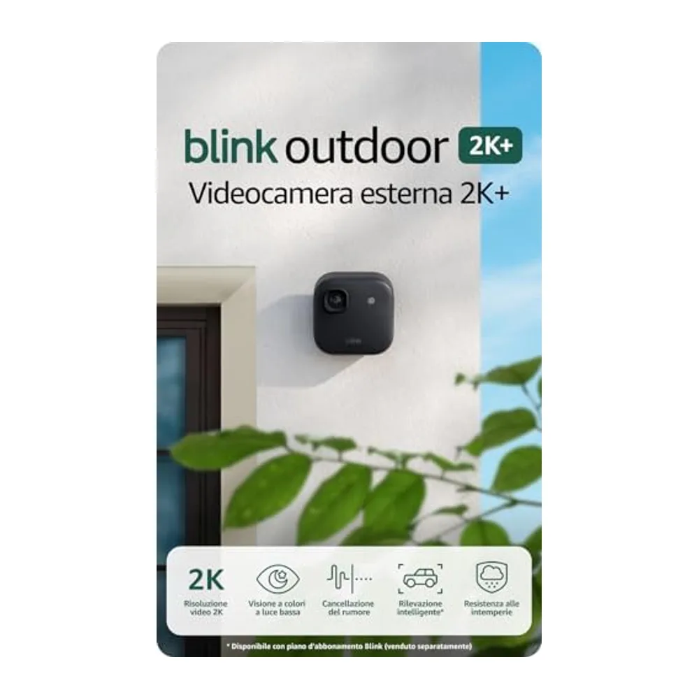 Videocamera esterna 2K+ Blink (ultimo modello) — videocamera di sicurezza smart senza fili