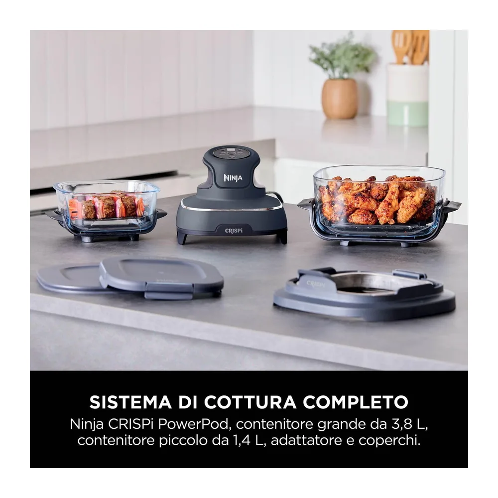 Ninja CRISPi, Friggitrice ad Aria Portatile, Compatta, Grigio, FN101EUGY — 2