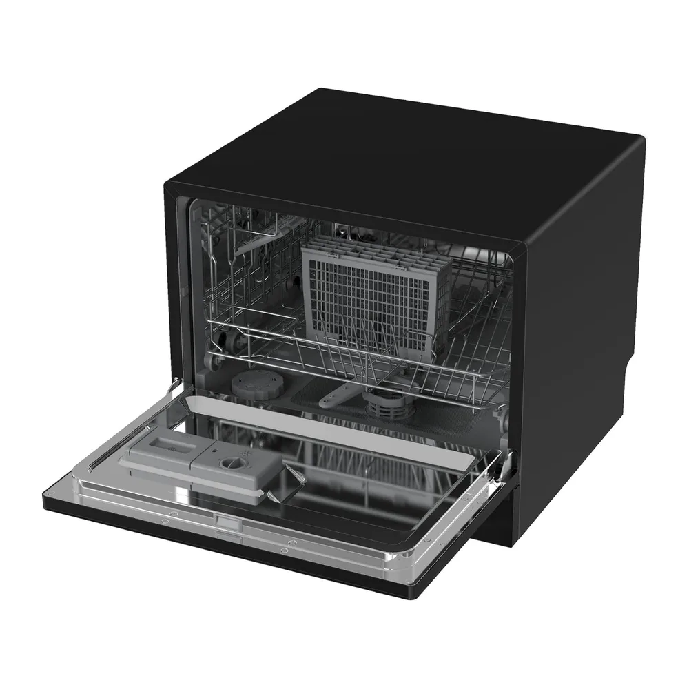 GEDTECH - Lavastoviglie Tavolo Top GLV6T47BL - 6 posate - 47 dB - Partenza ritardata - Nero [Classe di — 4