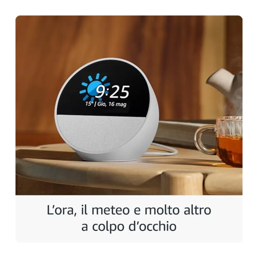 Echo Spot | Nero, 2 pezzi + Tapo L530EA Lampadina LED Smart (E27), Compatibile con Alexa - Kit di base per — 2