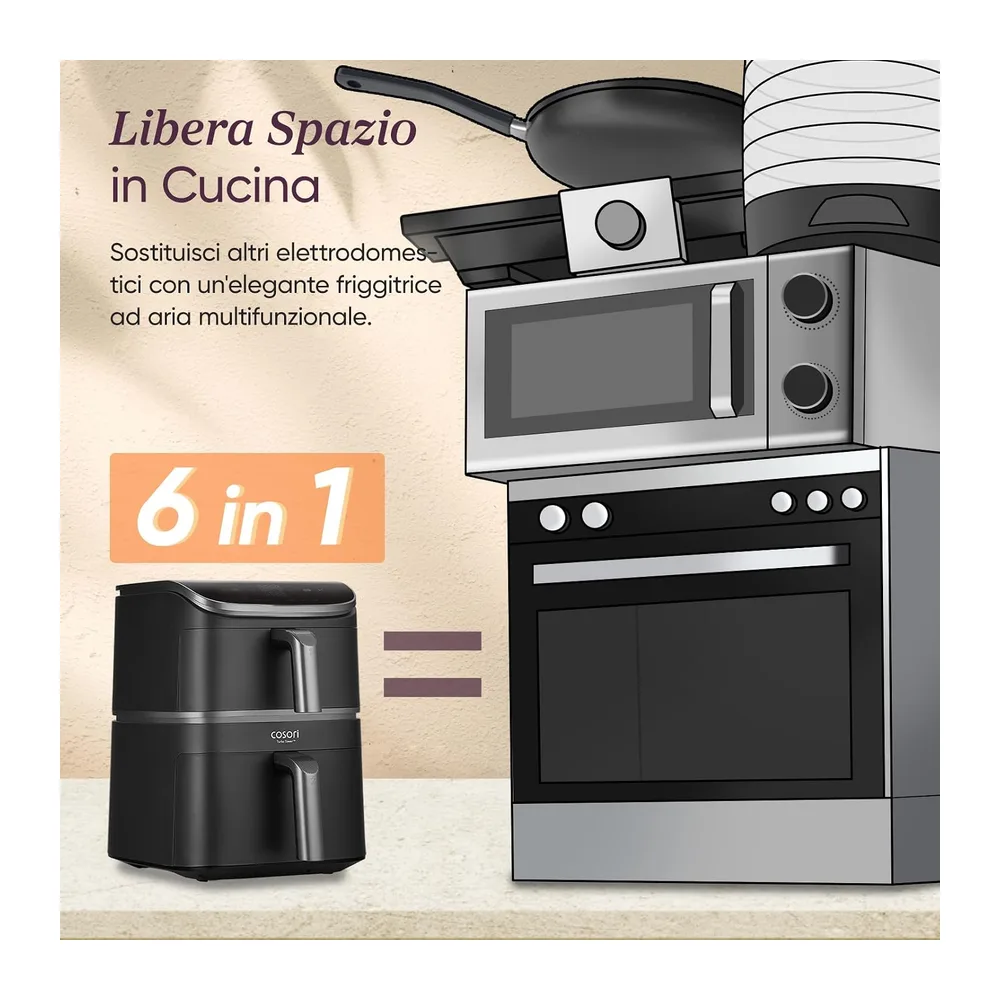 Cosori Turbo Tower Friggitrice ad Aria 10,8 Litri — 6