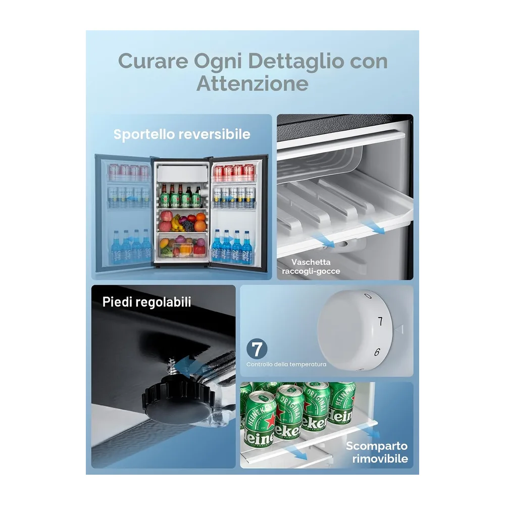 FOHERE Frigorifero Piccolo 91L con Freezer — 3