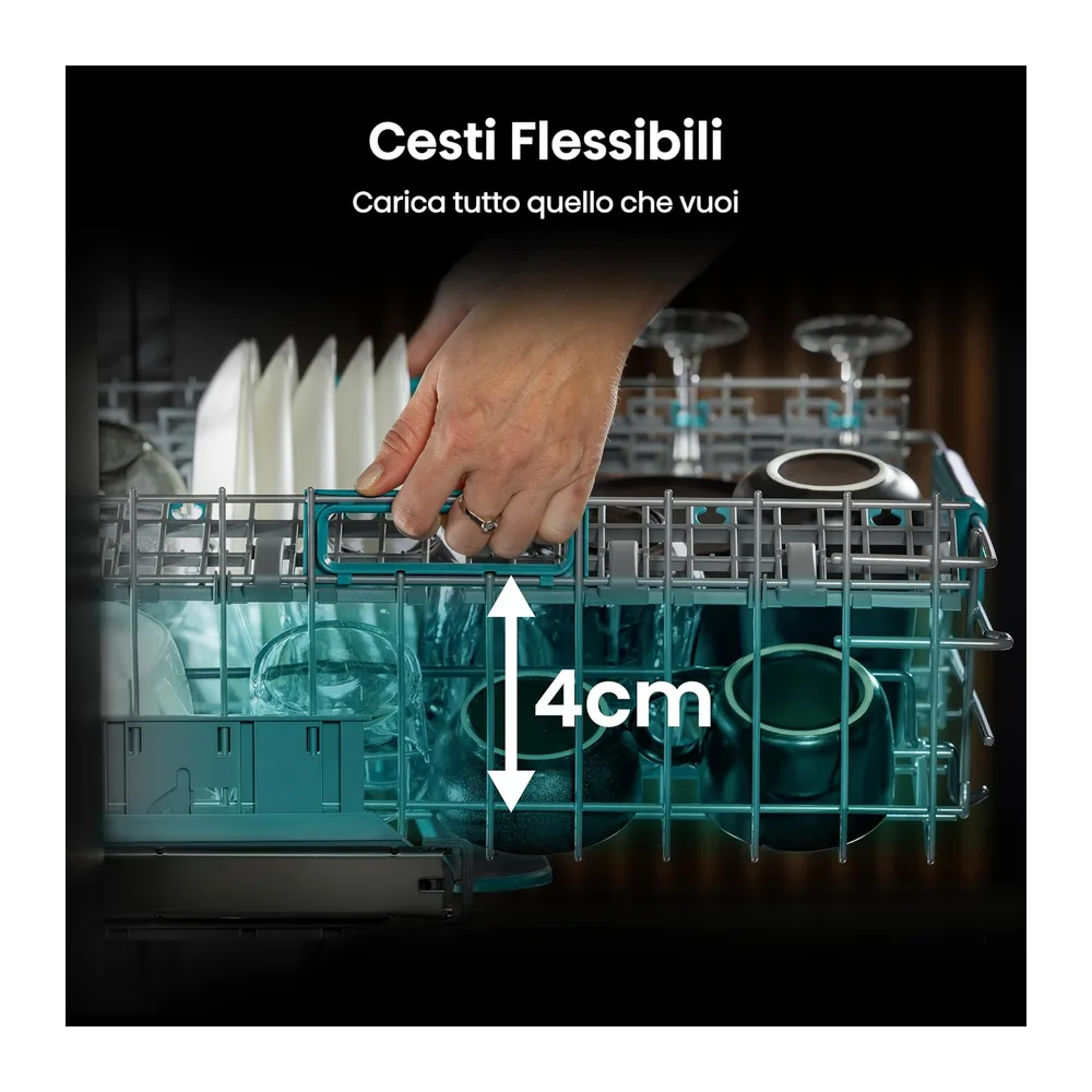 Hisense HV16B, Lavastoviglie integrata, Classe B, 16 Coperti, 40db, 8 programmi, controllo touch, fast — 6