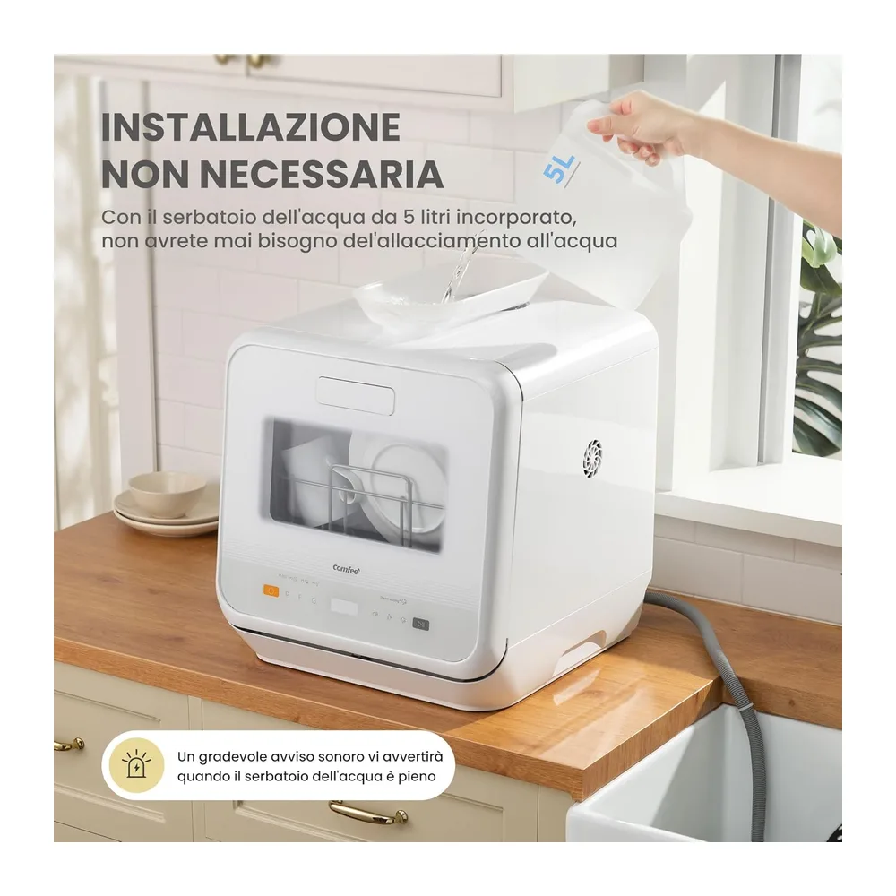 COMFEE Lavastoviglie Piccola Con Serbatoio 5L E Lavaggio A Vapore — 6