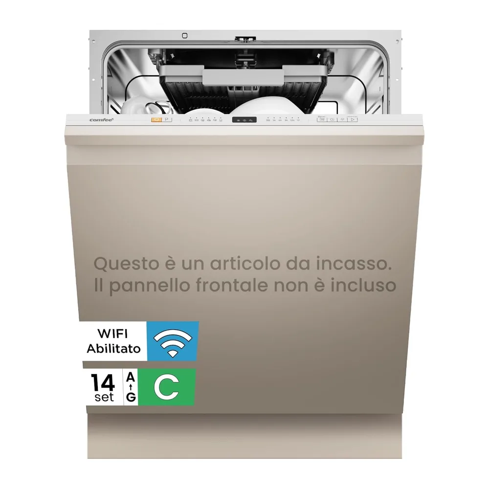 COMFEE Lavastoviglie da Incasso 60 cm 14 Coperti 8 Programmi WiFi Inox [Classe di efficienza energetica C]
