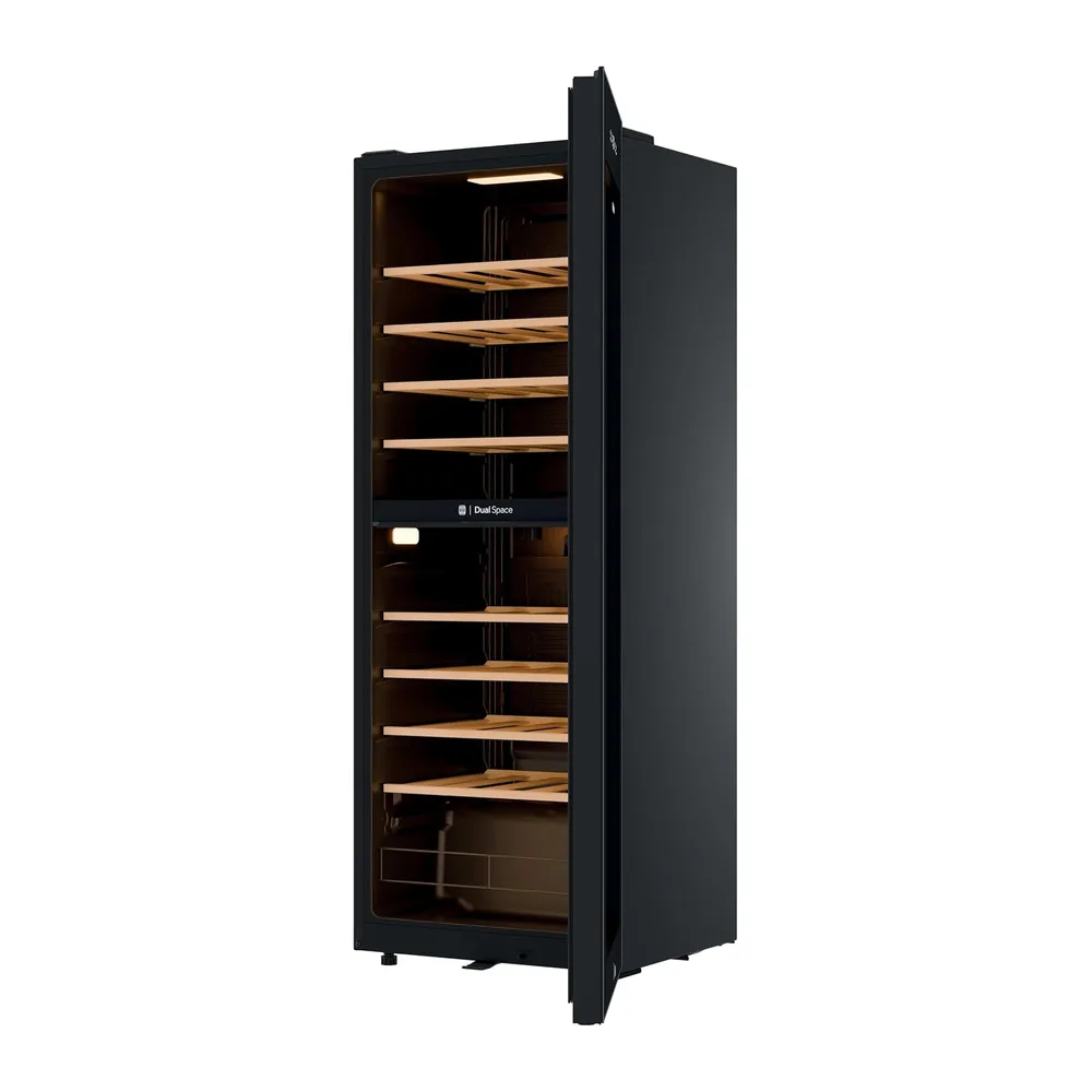 Haier Wine Bank 50 Series 5 HWS56GDG - Cantinetta per 56 bottiglie, 2 zone indipendenti, ripiani in legno, — 6