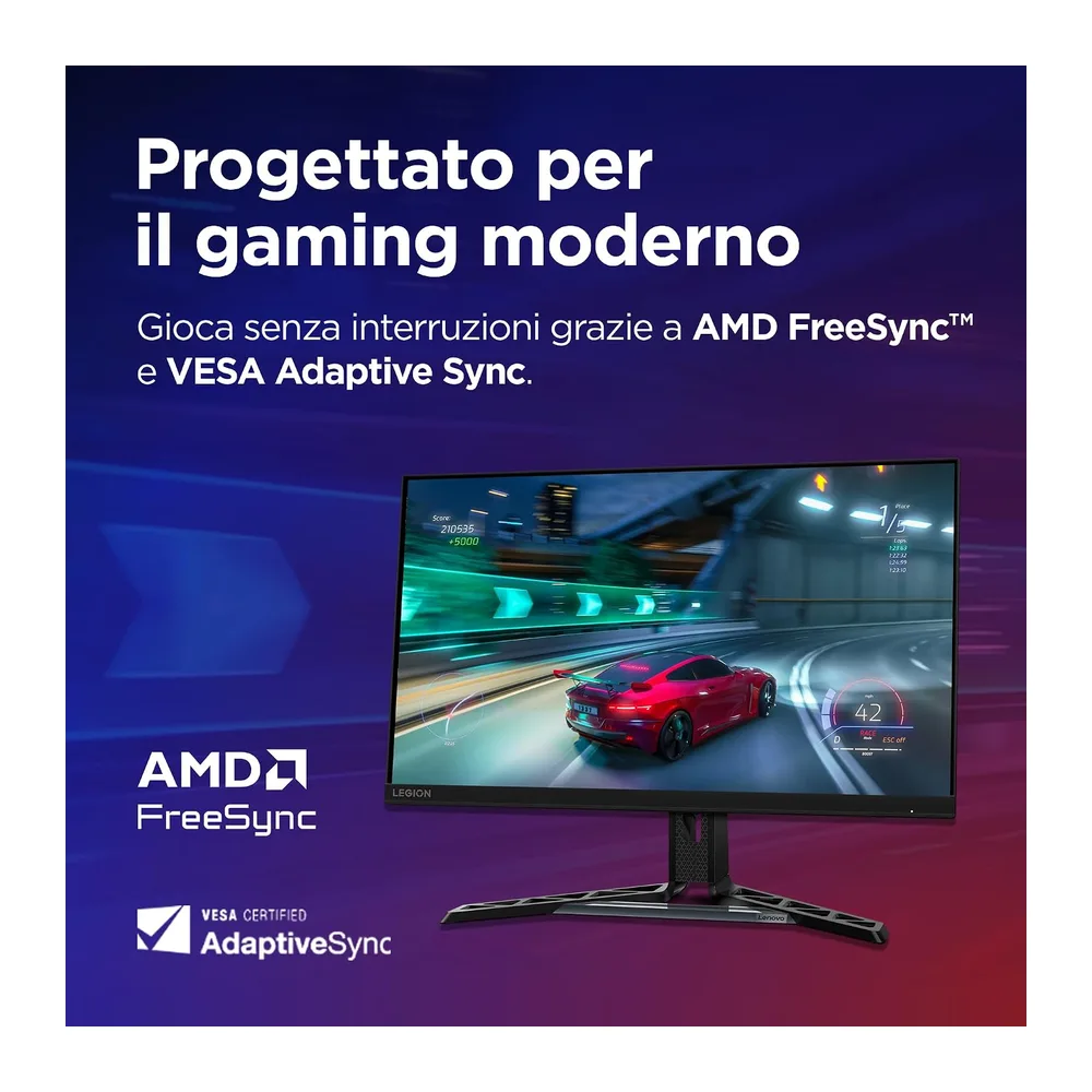 Lenovo Legion R27qe Gen 2 | Monitor Gaming 27" QHD (2560x1440), 200Hz, 0.5ms, IPS, 2x HDMI 2.1 e DisplayPort — 3