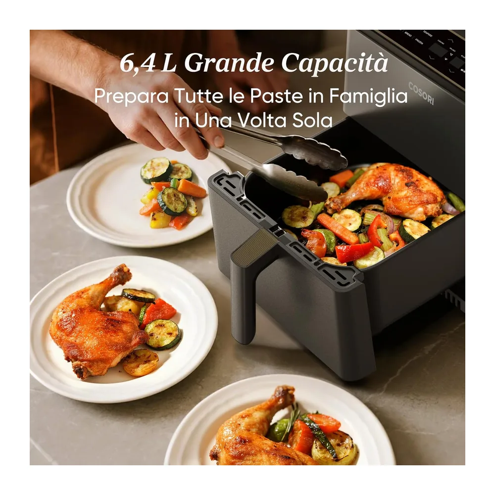 Cosori Friggitrice ad Aria 6,4 Litri, Doppia Resistenza, WIFI, 11 Funzioni — 6