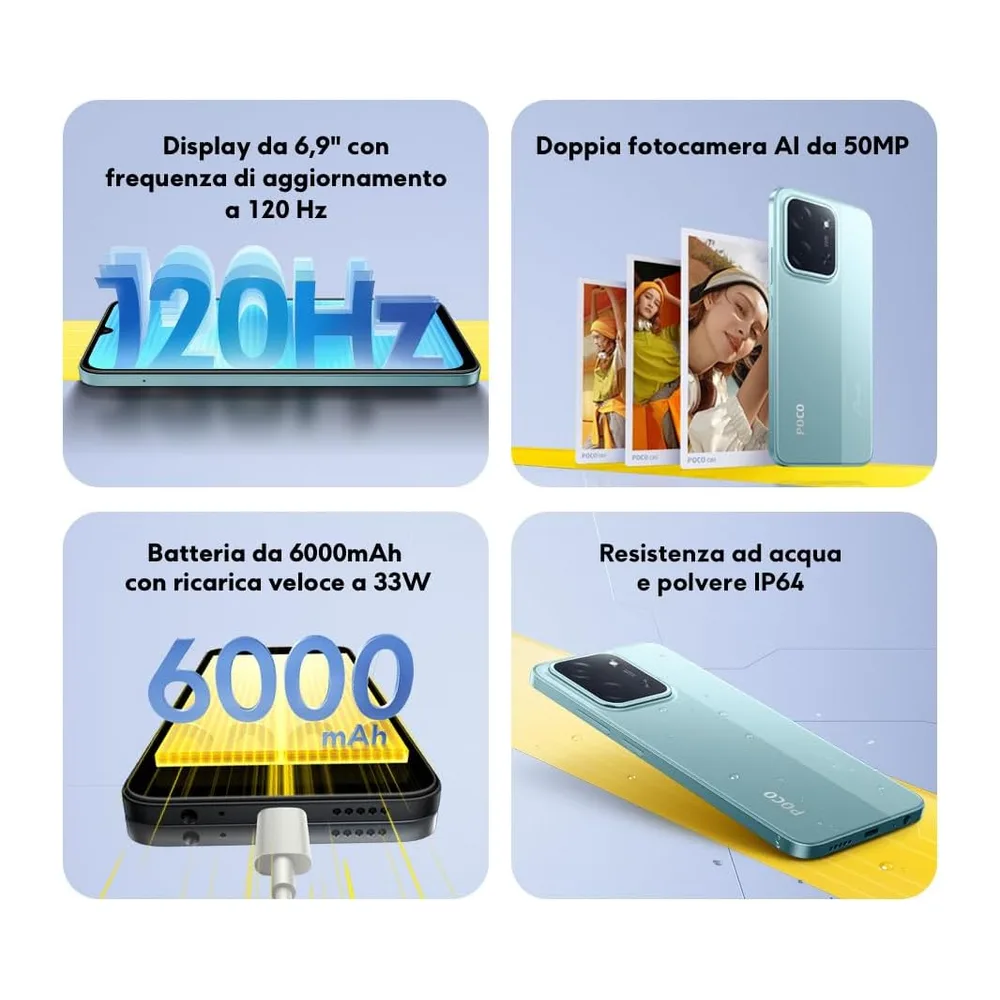 XIAOMI POCO C85, Smartphone 6+128GB, Verde, 6000mAh — 2