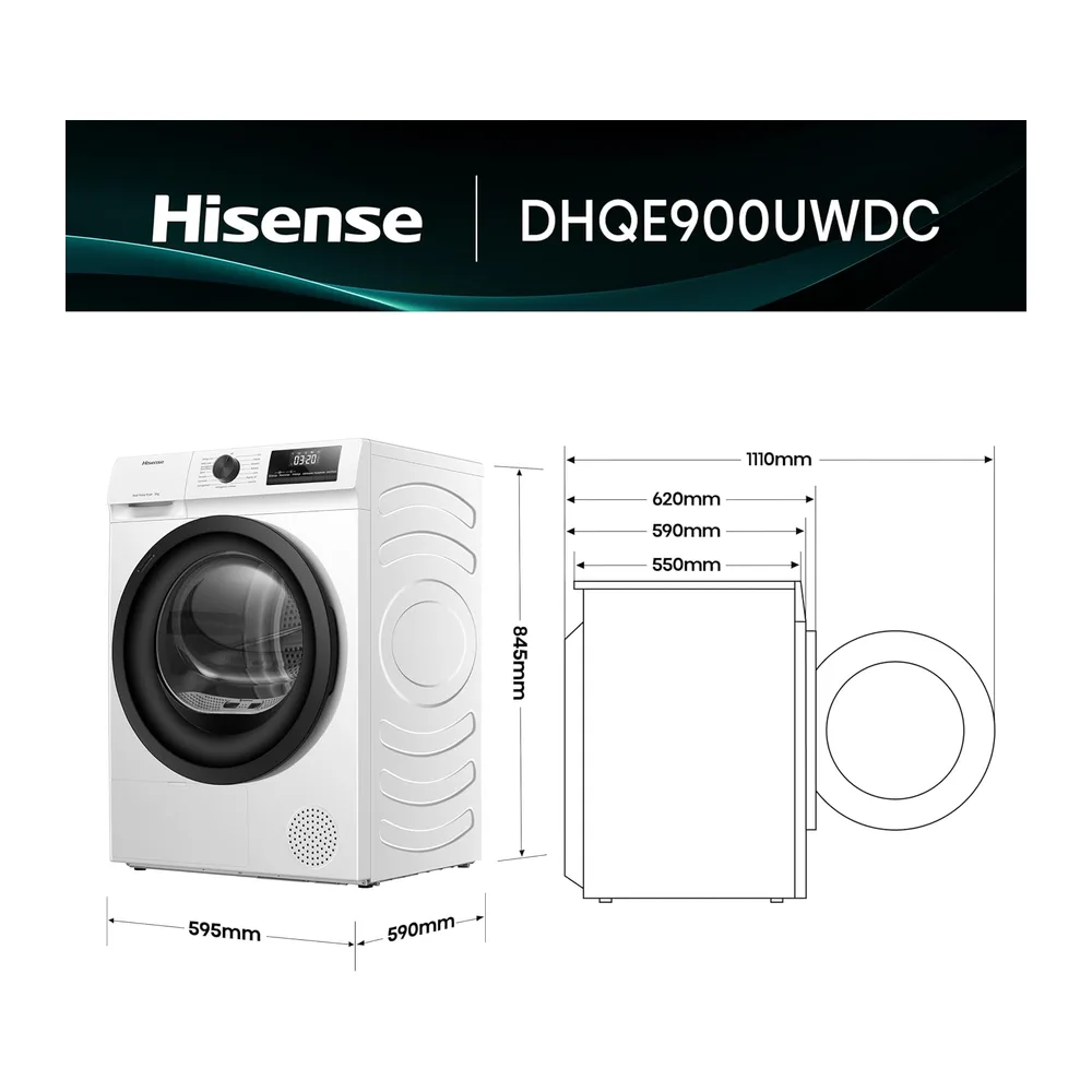 Hisense DHQE900UWDC Asciugatrice A Pompa Di Calore — 2