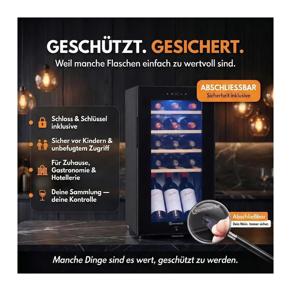 Sommertal Frigorifero per vino con porta in vetro WK50 — 4